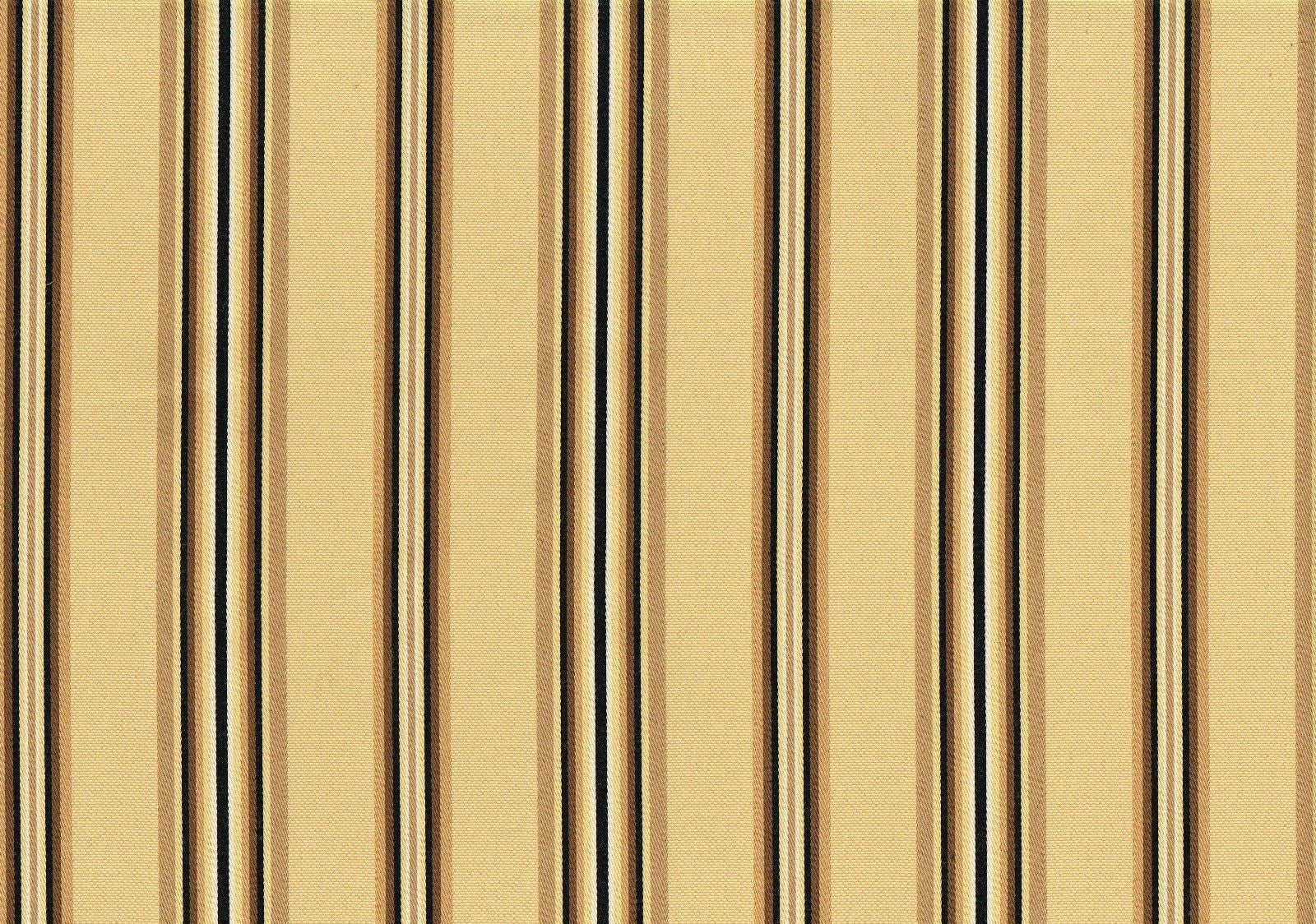 Designer Fabric Khaki Black Gold Stripe  Drapery Upholstery