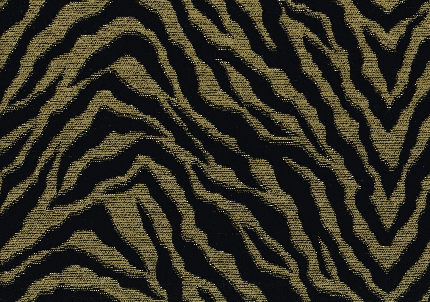 Designer Fabric Black  Gold  Animal Print Woven  Drapery Upholstery