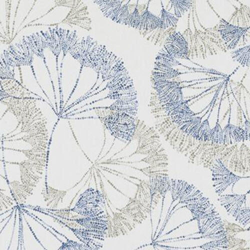 5 Yds Duralee Fabric Zenzo Blue Cotton Drapery Upholstery 