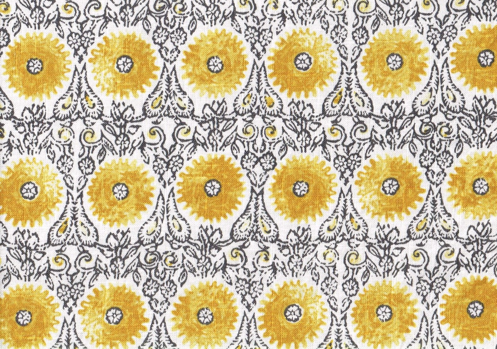 Duralee Fabric Riya Yellow Black  Drapery Upholstery