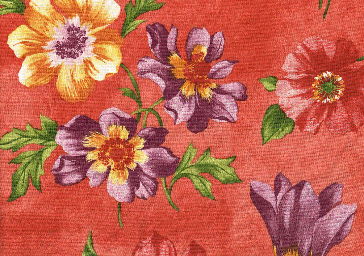 Portfolio Fabric Coral Lavender Red Green Gold   Cotton Drapery Upholstery 