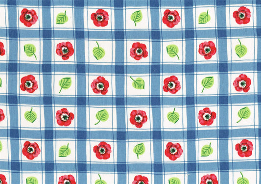 Suburban Fabric Dream Blue Red Green Check   Cotton  Drapery Upholstery  