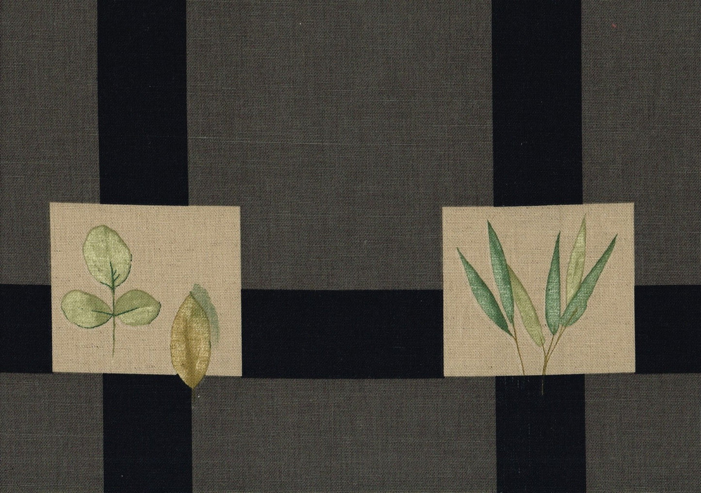Waverly Fabric Intrigue Gray Black Green Beige Red  Cotton Drapery Upholstery 