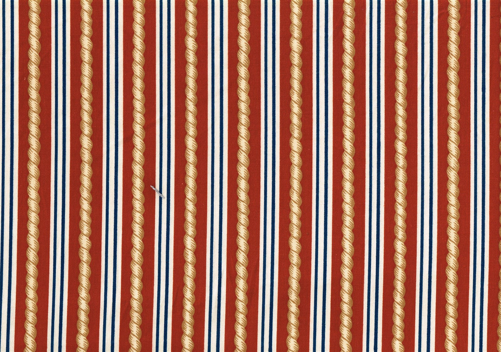 Robert Allen Fabric Rust Gold Blue Beige Striped Cotton Drapery Upholstery  