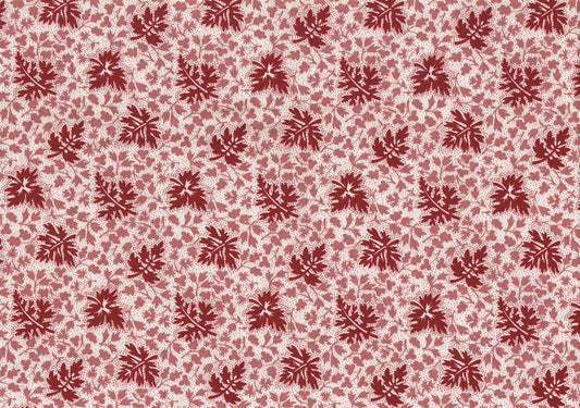 Waverly Fabric Treasure Off White Red Tan Leaves   Cotton Drapery Upholstery  