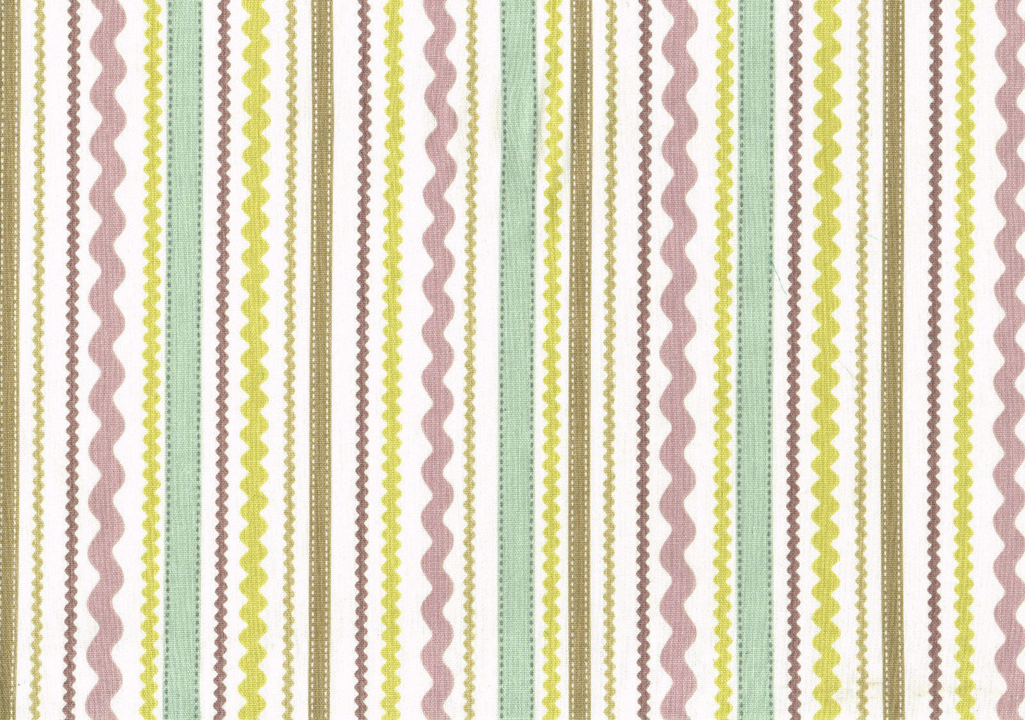 PKaufmann Fabric Lavender Aqua Chartreuse White Striped Cotton Drapery Upholster