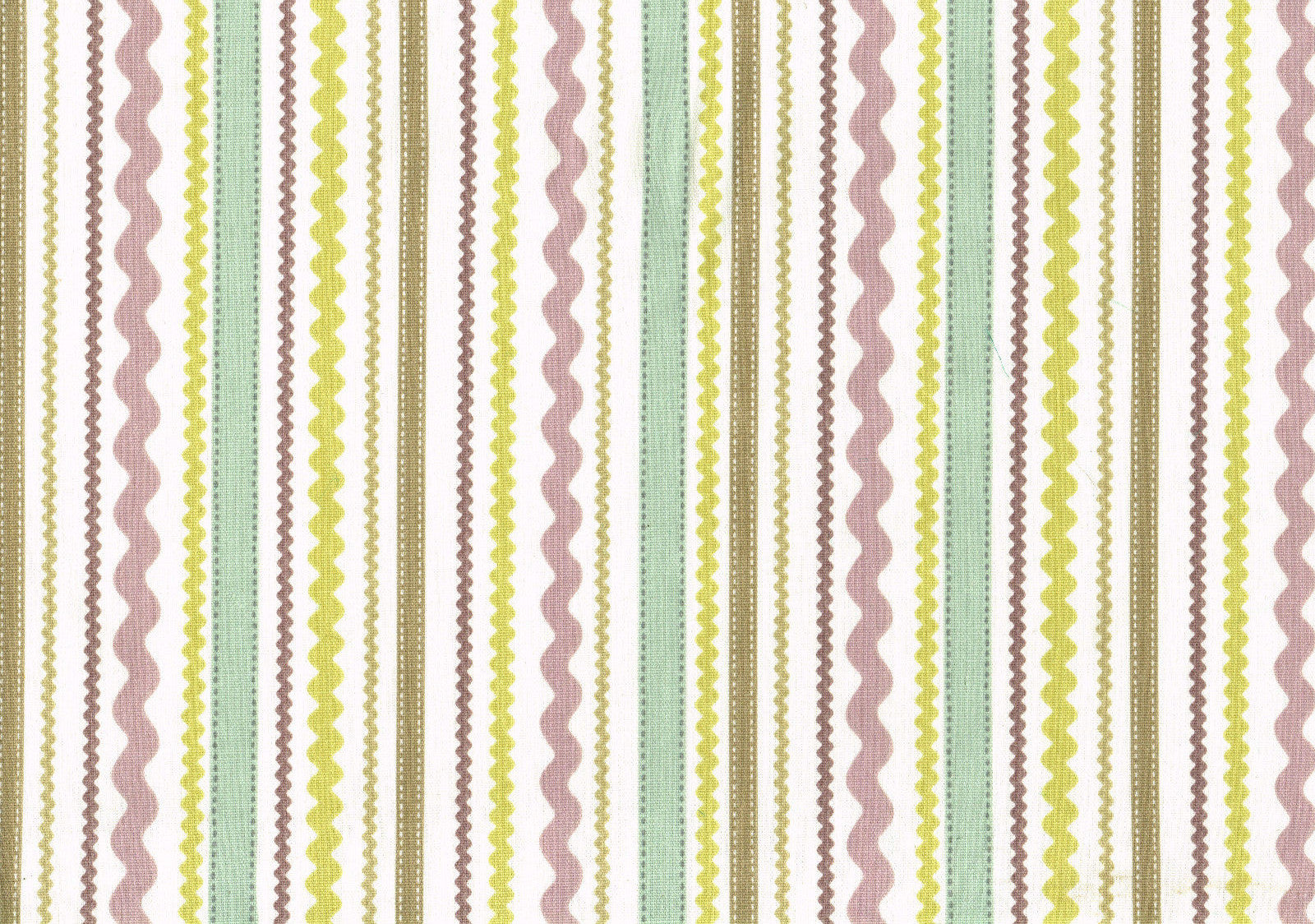 PKaufmann Fabric Lavender Aqua Chartreuse White Striped Cotton Drapery Upholster