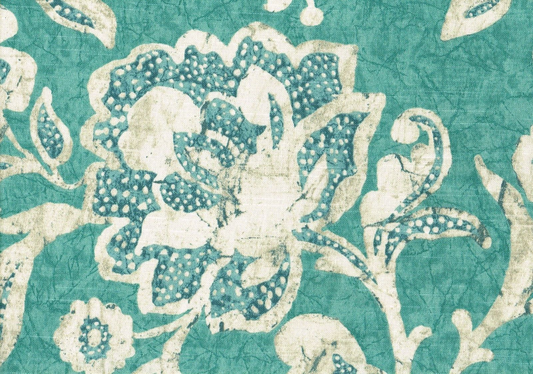 Kravet Fabric Aqua Off White  Floral Cotton Drapery Upholstery