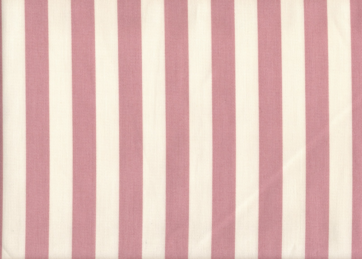 4 Yds Designer Fabric Mauve White Striped  Cotton Drapery Upholstery