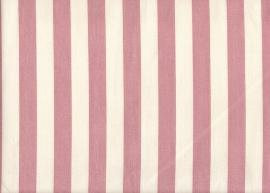 4 Yds Designer Fabric Mauve White Striped  Cotton Drapery Upholstery