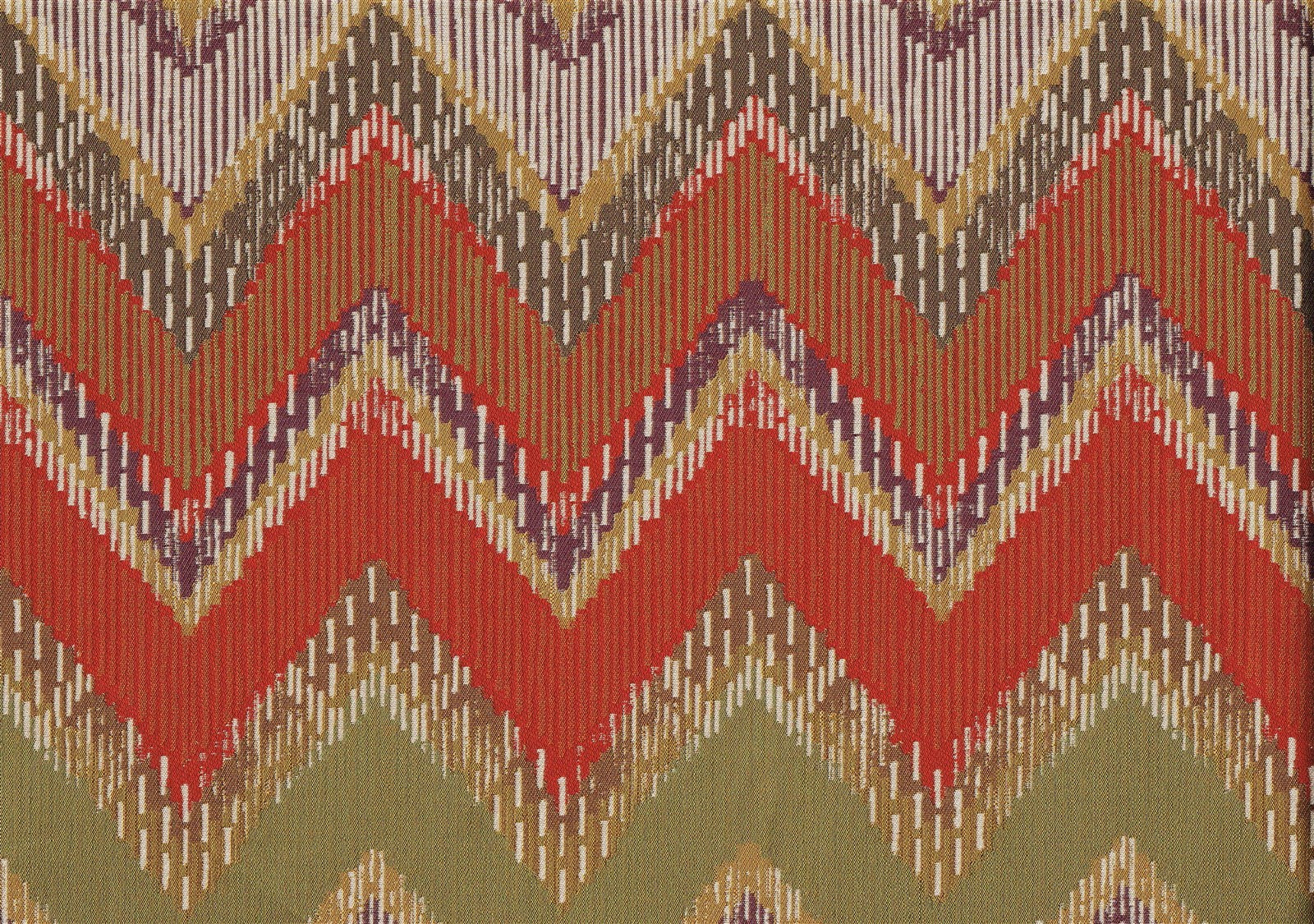 Swavelle Mill Creek Fabric Green Red Gold Purple Chevron Drapery  Upholstery 