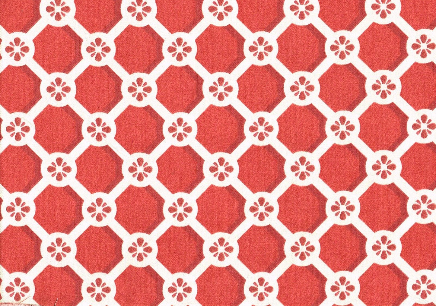 PKaufmann Fabric Harrison Howard  Red Off White  Cotton Drapery Upholstery