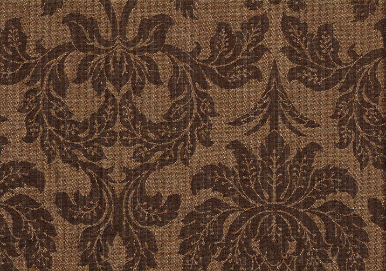 4.25 Yards Robert Allen Fabric Elite Floral Kona Brown  Drapery Upholstery 