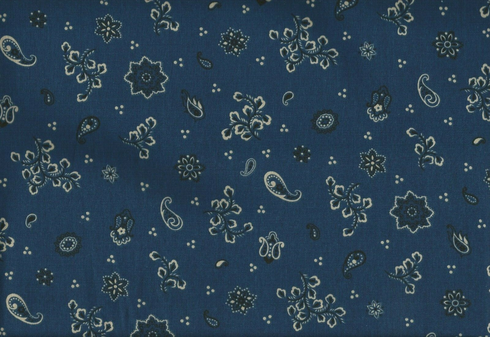 Covington Fabric Adrian Denim 100% Cotton Bandanna  Mask  Drapery Upholstery 