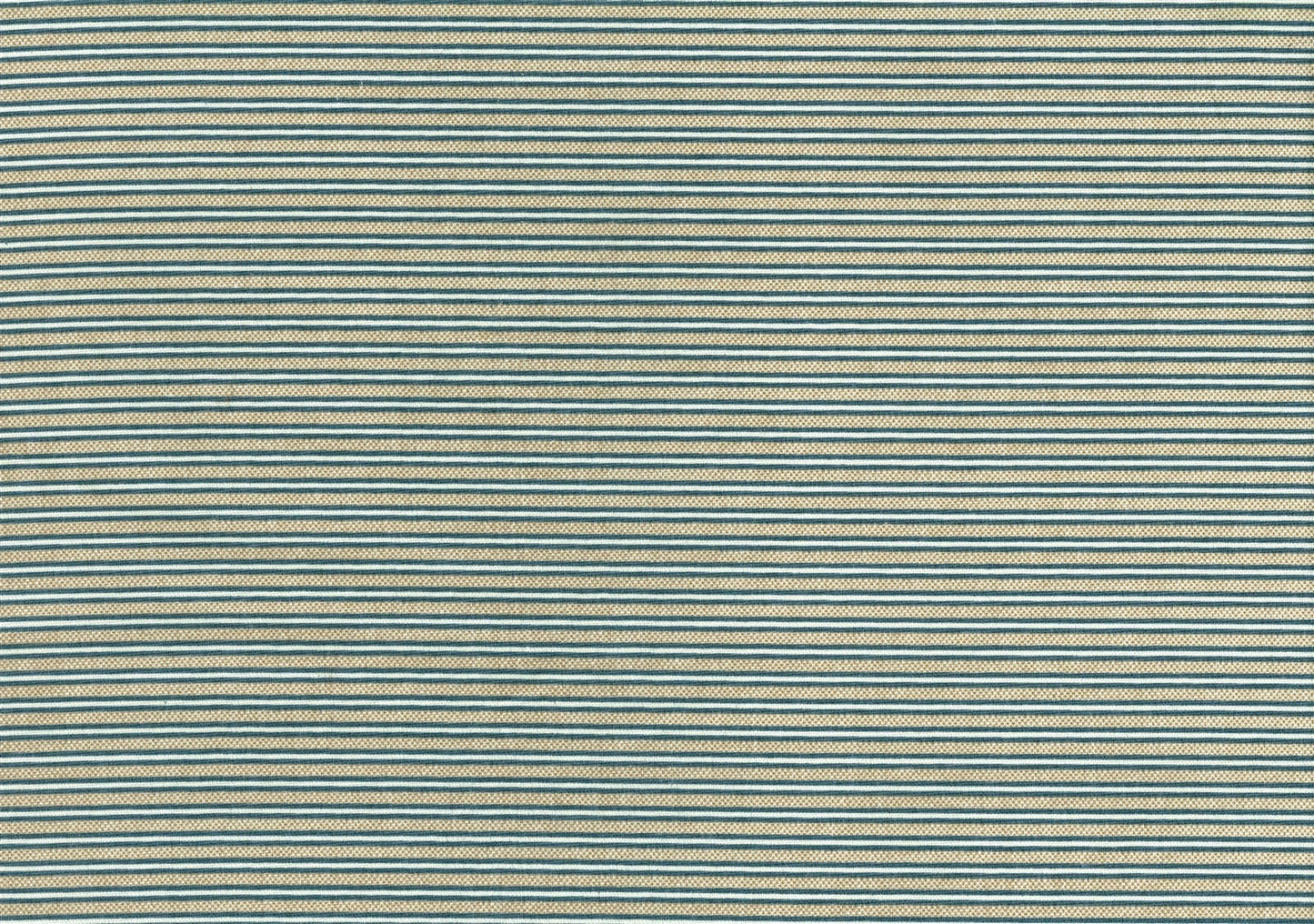 4.5 Yds Richloom Fabric Khaki Blue White Stripe Cotton   Drapery Upholstery