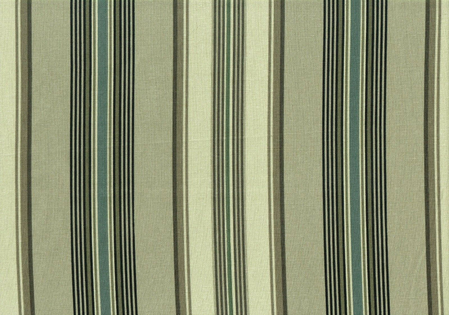 7 Yds Mill Creek Fabric  Khaki Tan  Blue  Cotton Stripe Drapery Upholstery