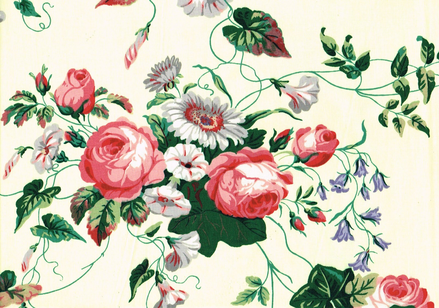 Waverly Fabric Vanity Fair  Floral Cotton  Drapery Upholstery
