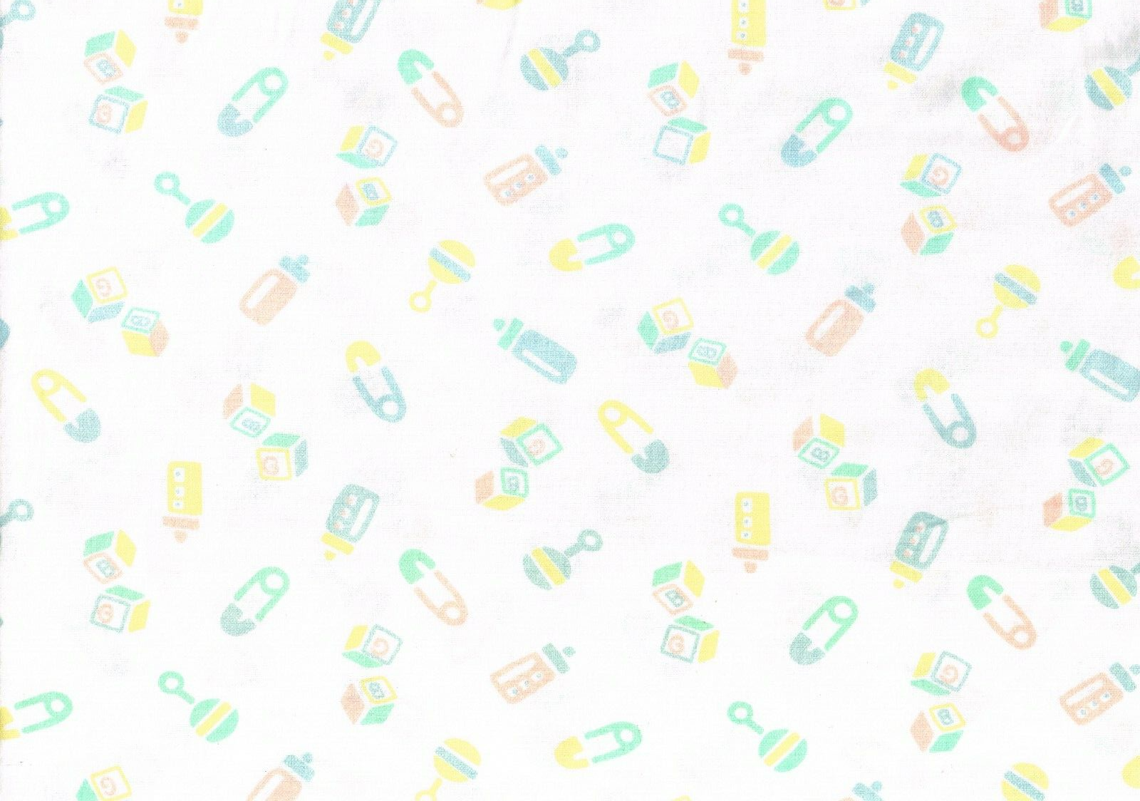 4.5 Yds  Designer Fabric Baby Flannel Diaper Pins Cotton Quilting  Drapery