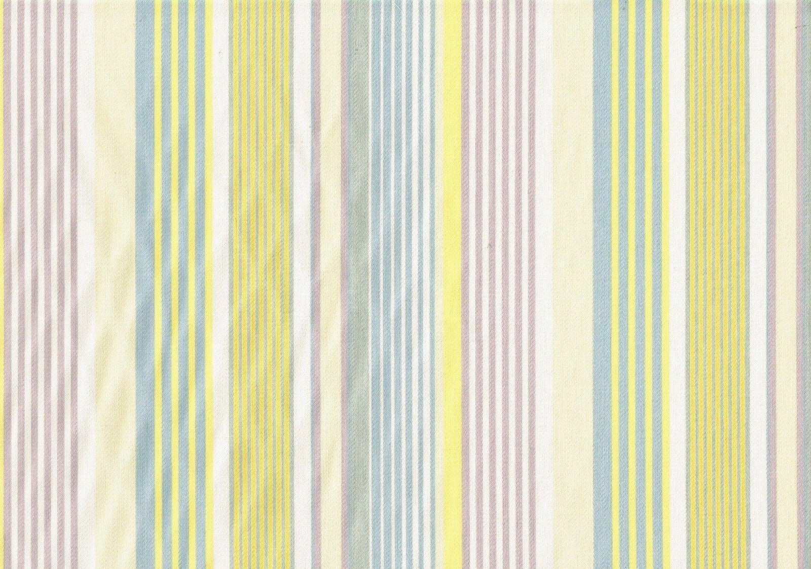 Paula Cie Designs Blue Yellow Lavender Stripe  Cotton Drapery Upholstery
