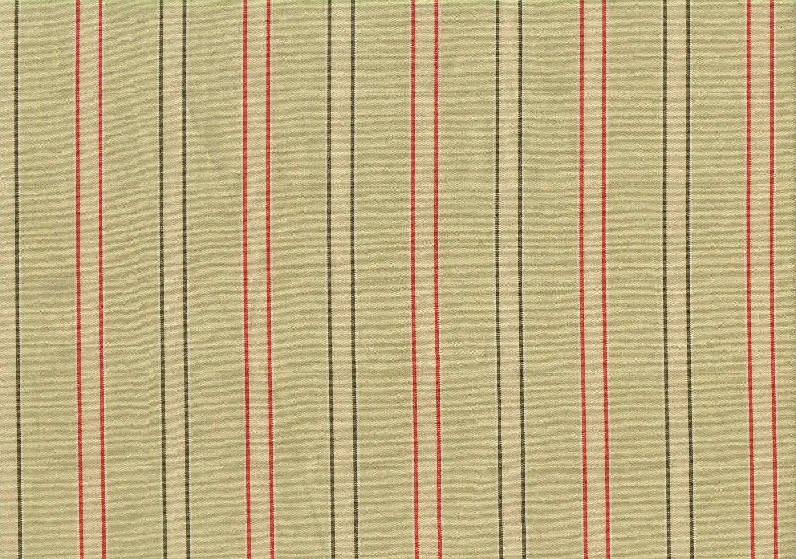 Designer Fabric Tan Red Brown Striped Cotton Blend Drapery Upholstery 