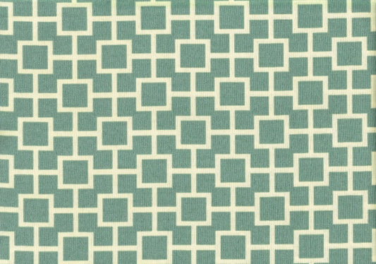 4.50 Yds Robert Allen Fabric Aqua Off White Outdoor Drapery Upholstery