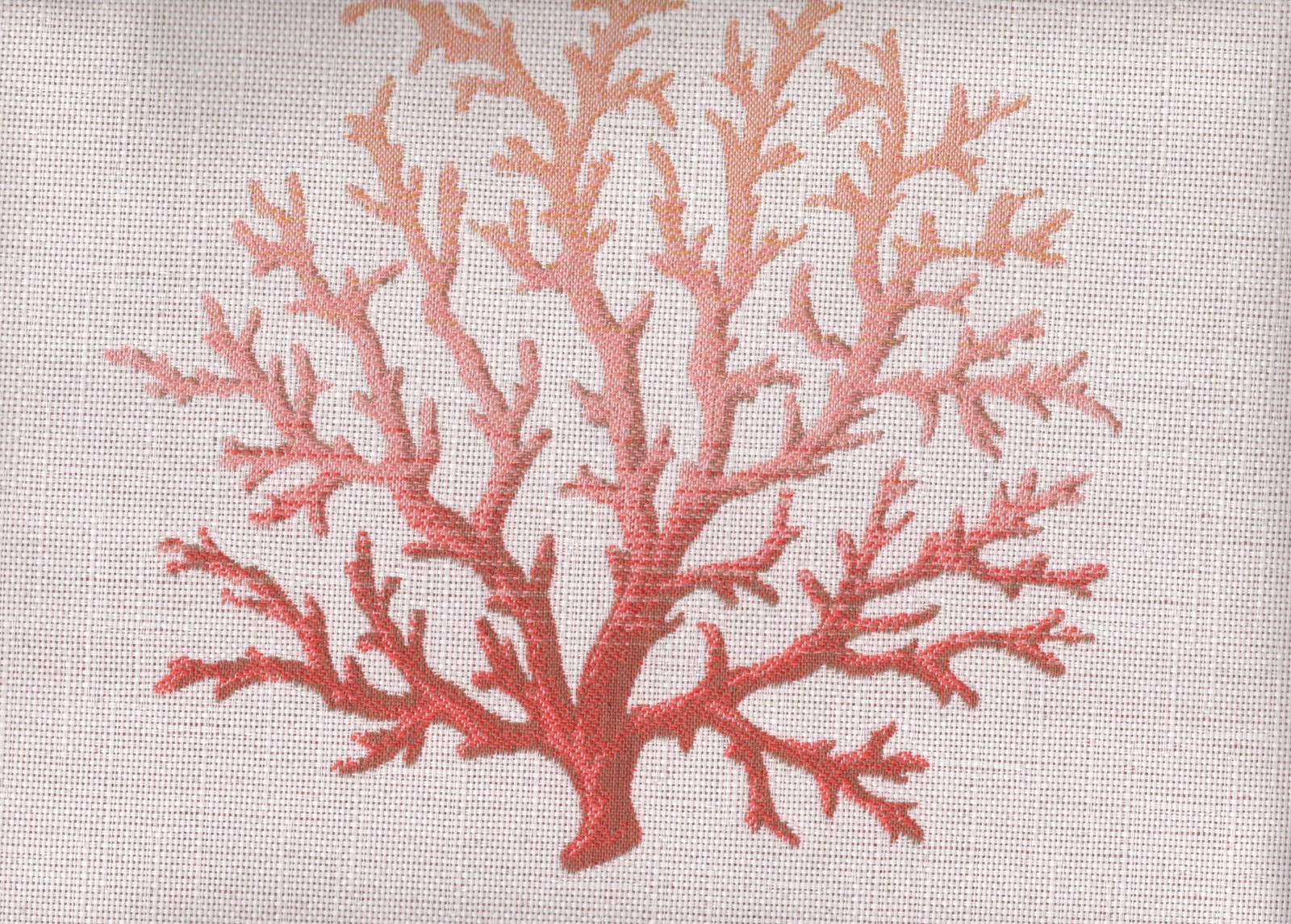 Sunbrella Fabric Ombre Coral Shell  Acrylic Drapery/Upholstery