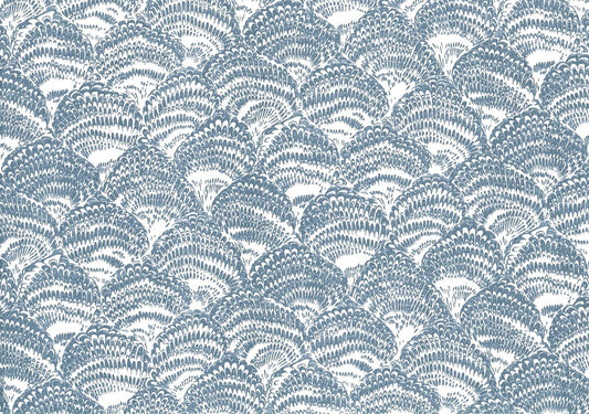 Artistic Designs Fabric Blue White  Cotton Drapery Upholstery 