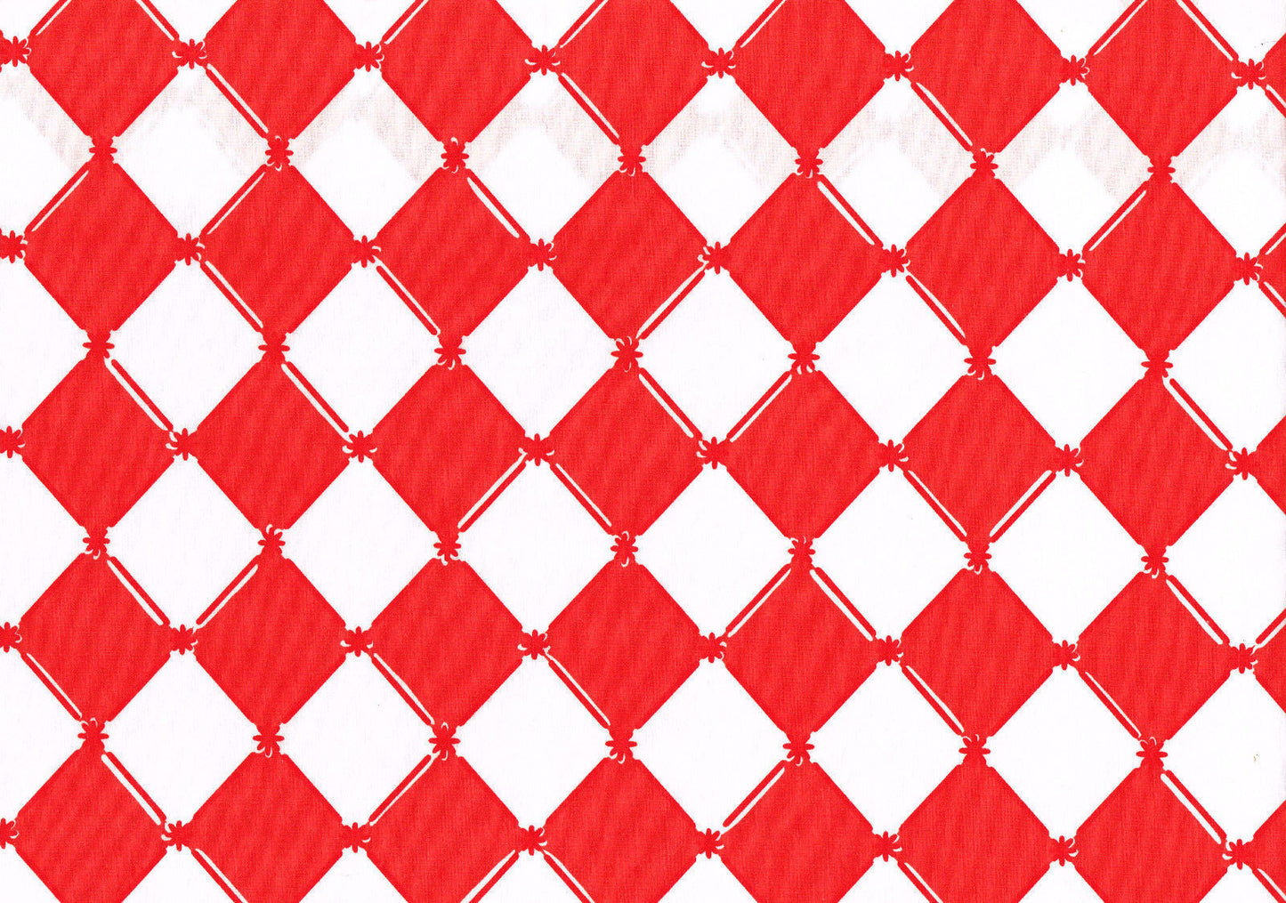 63" Di Lewis Studios 100% Cotton Red   White Diamonds  Drapery  Upholstery 