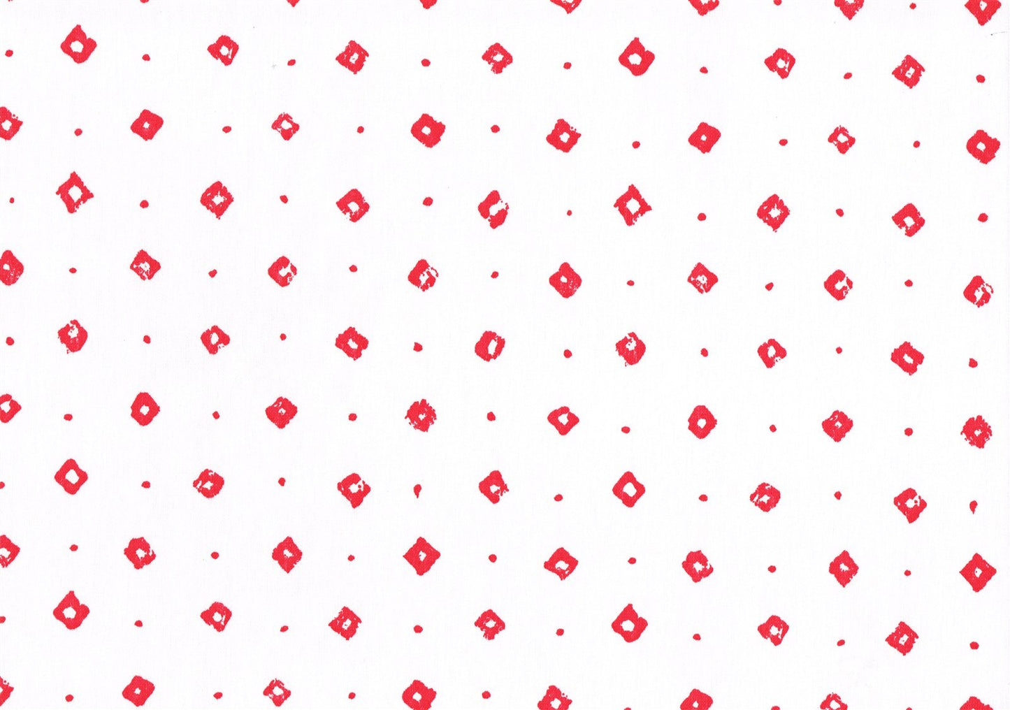Bloomcraft Fabric White Red Diamonds Dots Cotton Geometric  Drapery Upholstery 