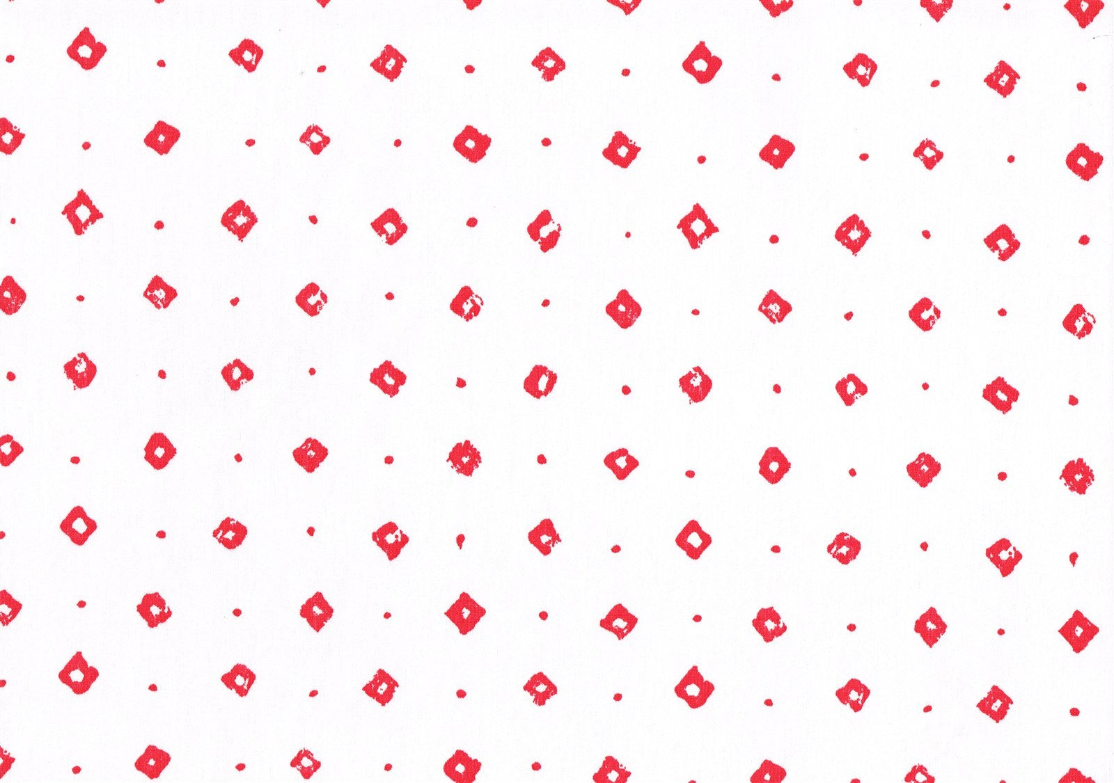 Bloomcraft Fabric White Red Diamonds Dots Cotton Geometric  Drapery Upholstery 