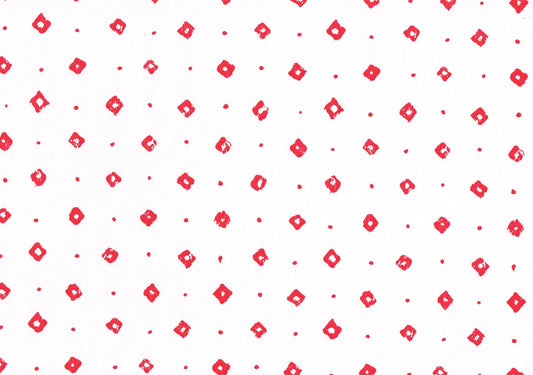 Bloomcraft Fabric White Red Diamonds Dots Cotton Geometric  Drapery Upholstery 