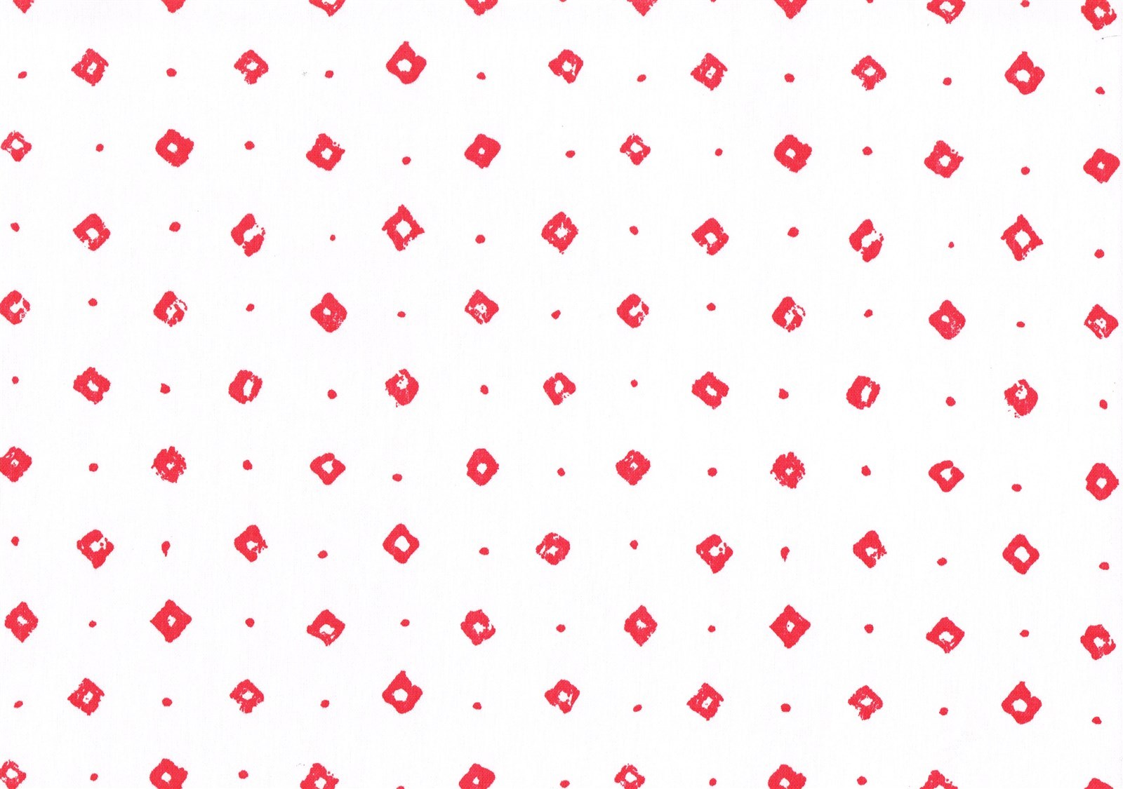 Bloomcraft Fabric White Red Diamonds Dots Cotton Geometric  Drapery Upholstery 