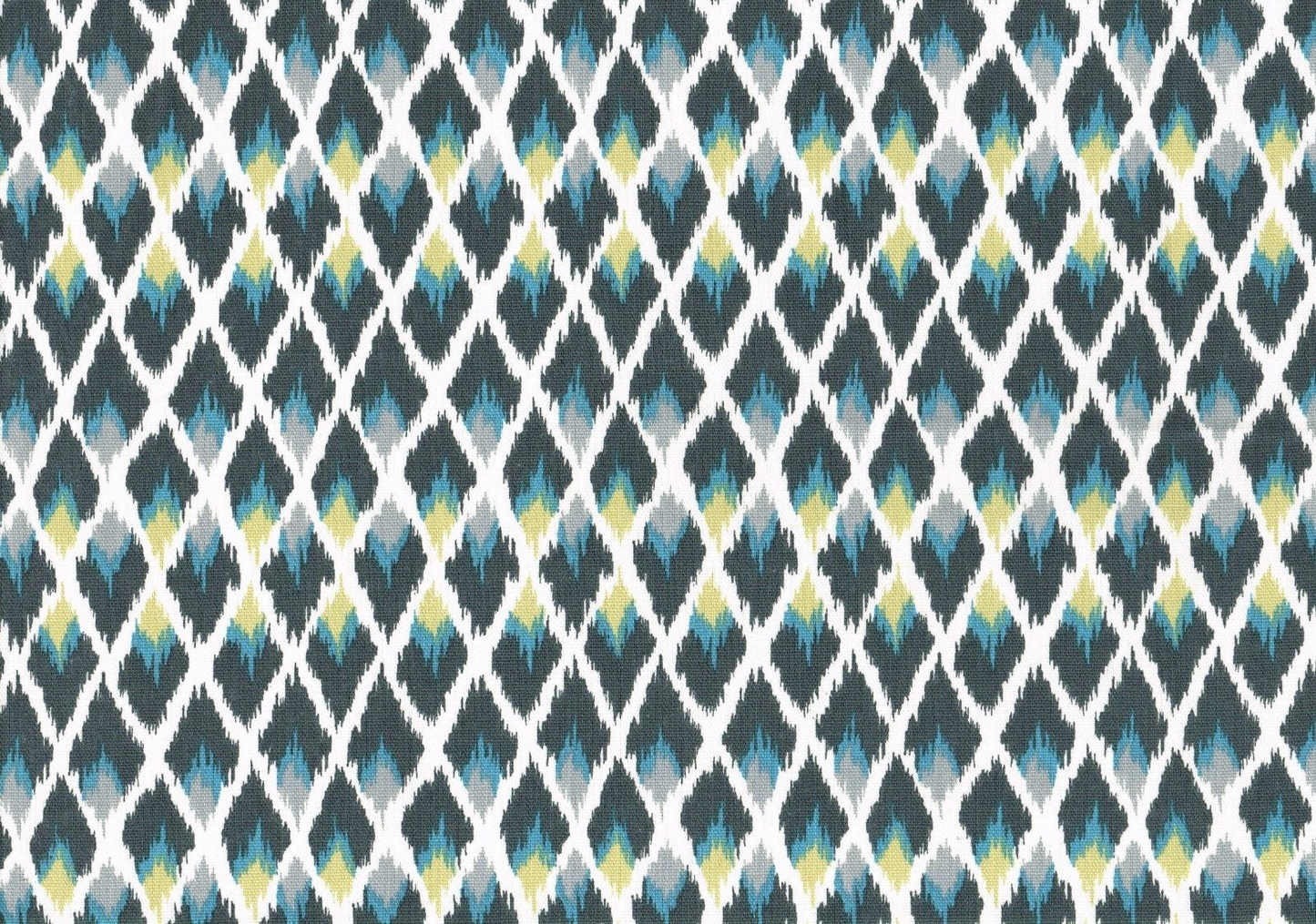 5 Yds Robert Allen Fabric Gray Aqua Gold  Cotton Drapery  Upholstery