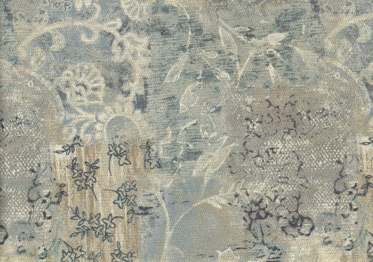 David Rothchild Fabric Porcelain Sage  Aqua Gray Gold Drapery Upholstery