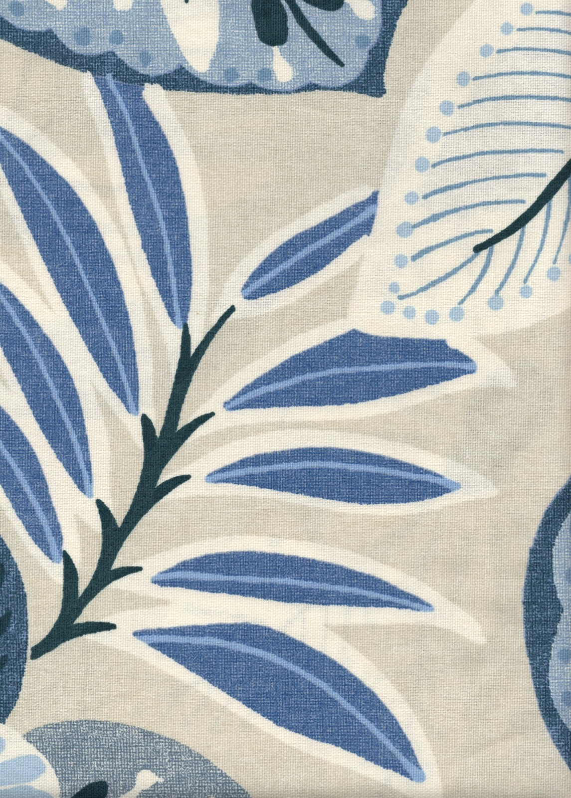 4.75 Yds Richloom Fabric Tracey Blue  Cotton Drapery Upholstery