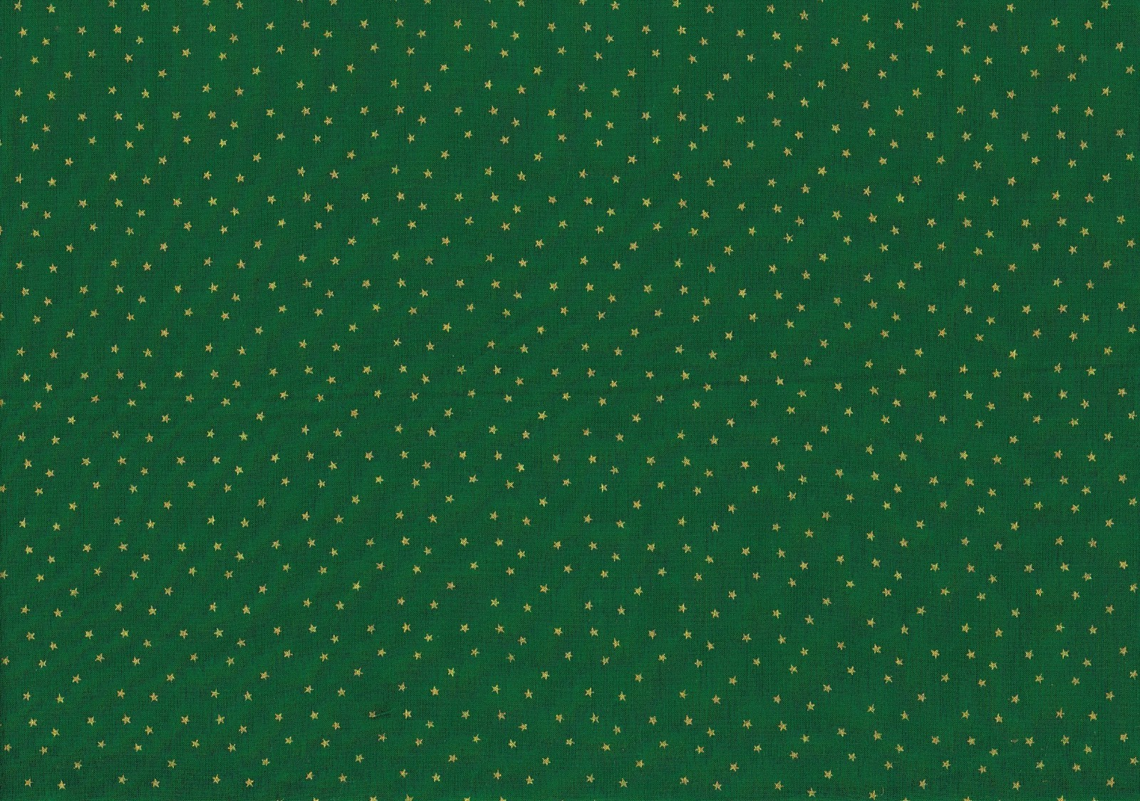Designer Fabric 100% Cotton Quilting  Green Gold Stars   45"