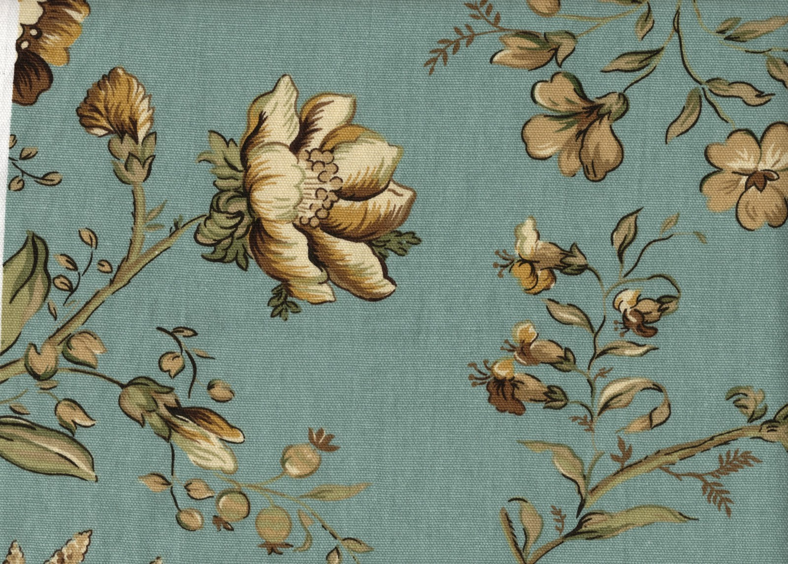 4.5 Yds Golding Fabric Coleen Aqua  Drapery Upholstery