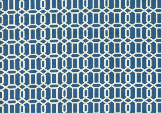 5 Yds Mill Creek Fabric Blue White   Indoor/Outdoor  Drapery Upholstery