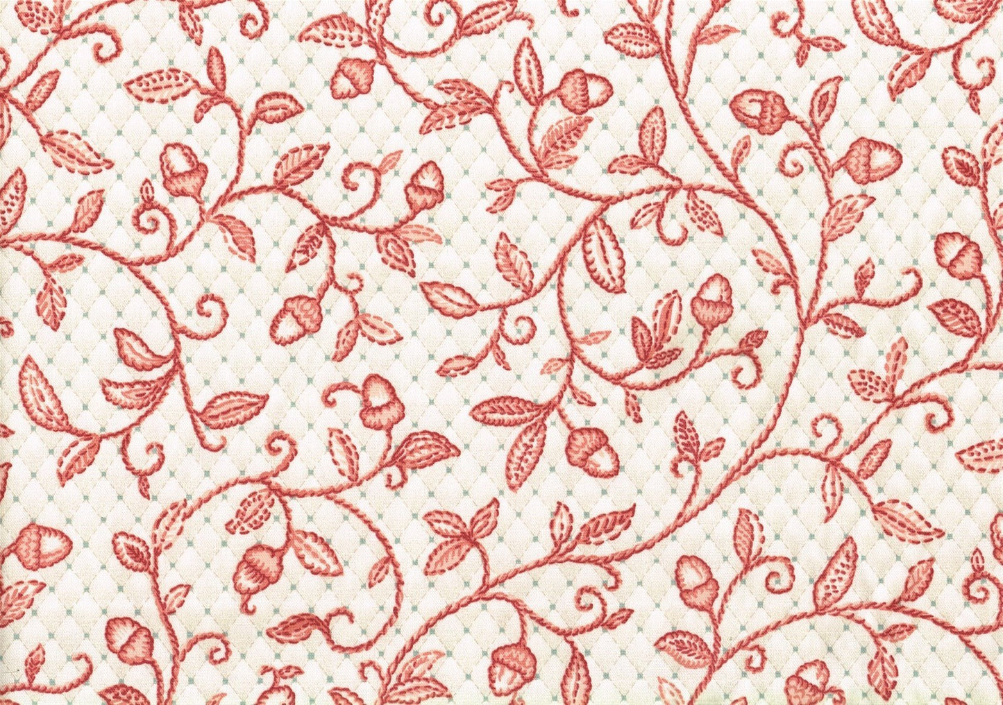Concord Fabric Mara Muted Red Blue Off White   Cotton Drapery Upholstery 