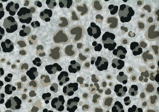 Designer Fabric Taupe Gray Black  Cotton Duck Print  Drapery Upholstery 