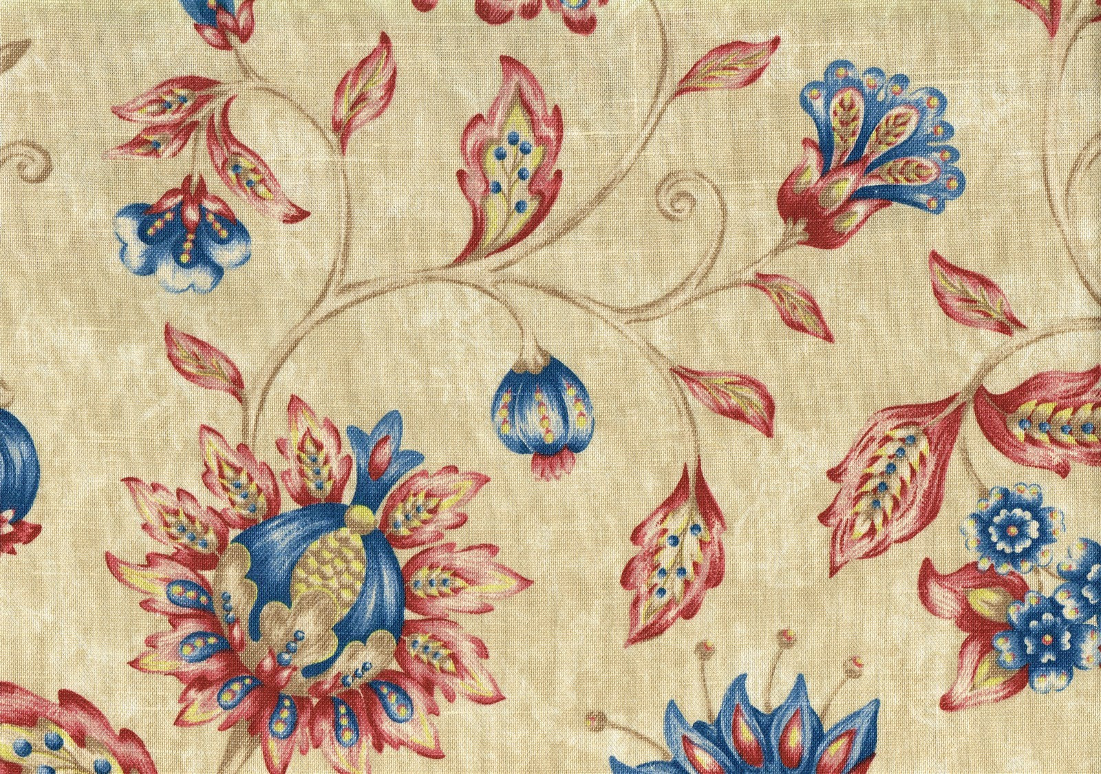 Specturm Fabric Khaki Burgundy Blue Brown Print Cotton Drapery Upholstery 