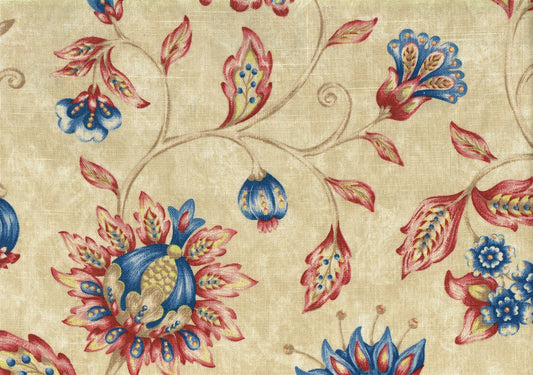 Specturm Fabric Khaki Burgundy Blue Brown Print Cotton Drapery Upholstery 