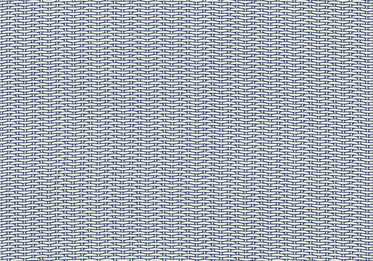 Designer Fabric Blue Off White Basket Weave Print  Drapery Upholstery 