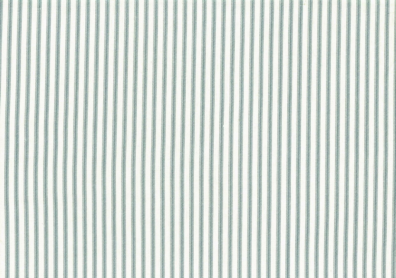 9 Yds  Designer Fabric Blue Ticking Stripe Cotton  Print   Drapery Upholstery 