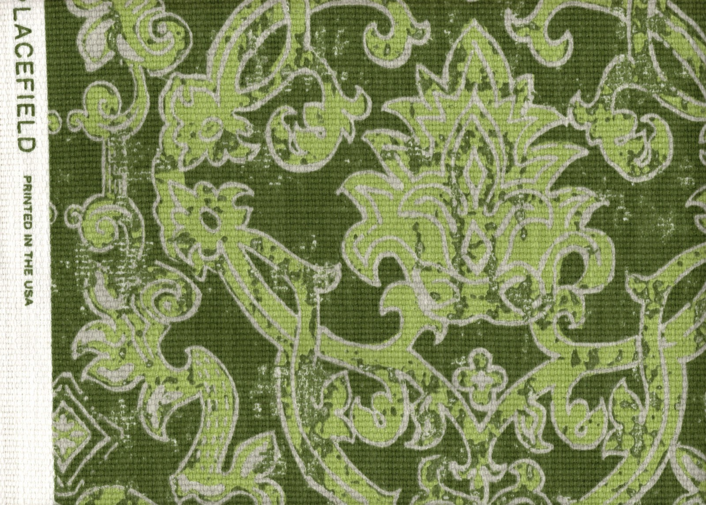 4 Yds Lacefield Fabric  Contessa Olive  Cotton Drapery Upholstery