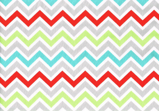 4.75   Yds Premier Prints Fabric Red White Lime Gray Aqua Cotton  Drapery 