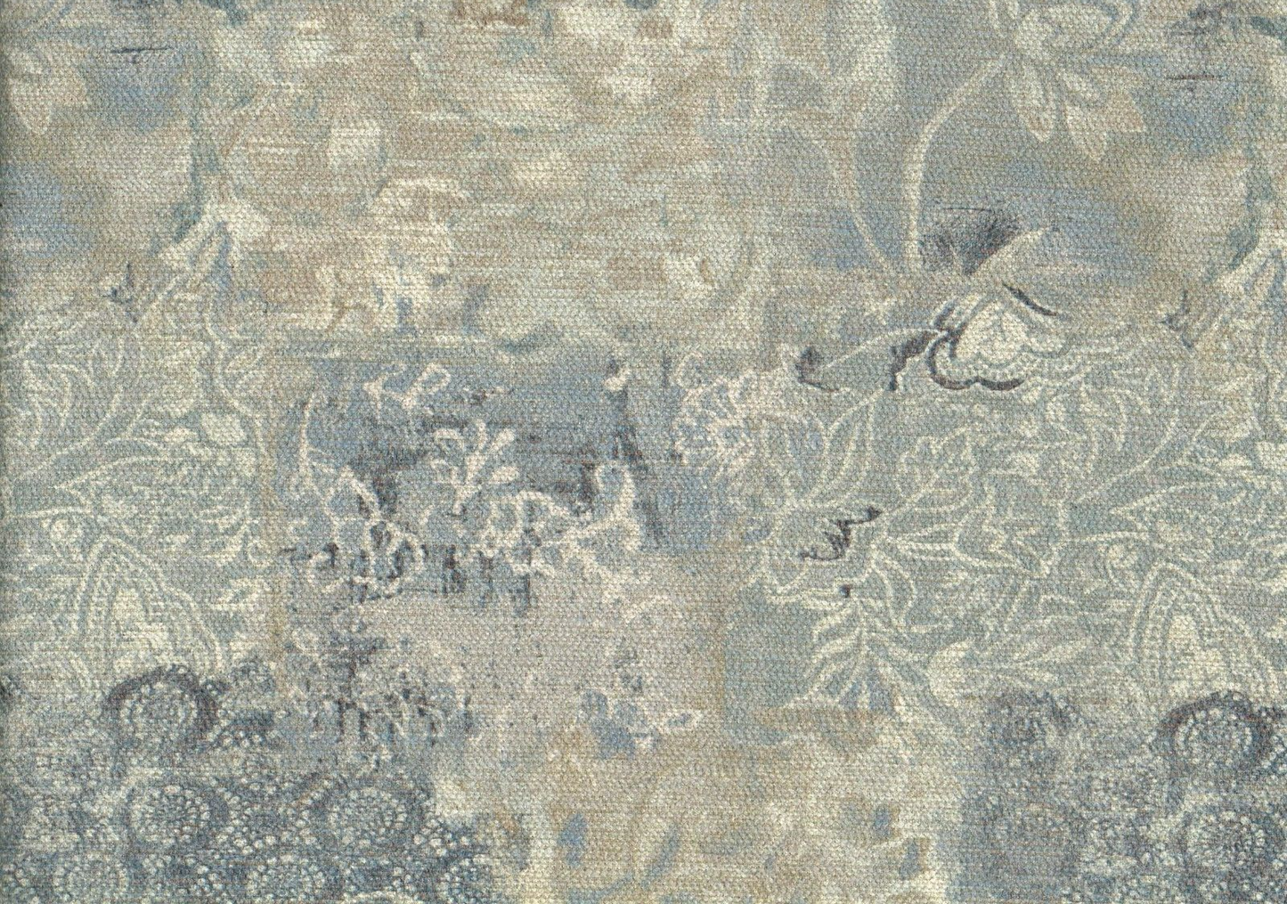 1 Sample David Rothchild Fabric Porcelain Sage  Aqua Gray Gold Drapery Uph