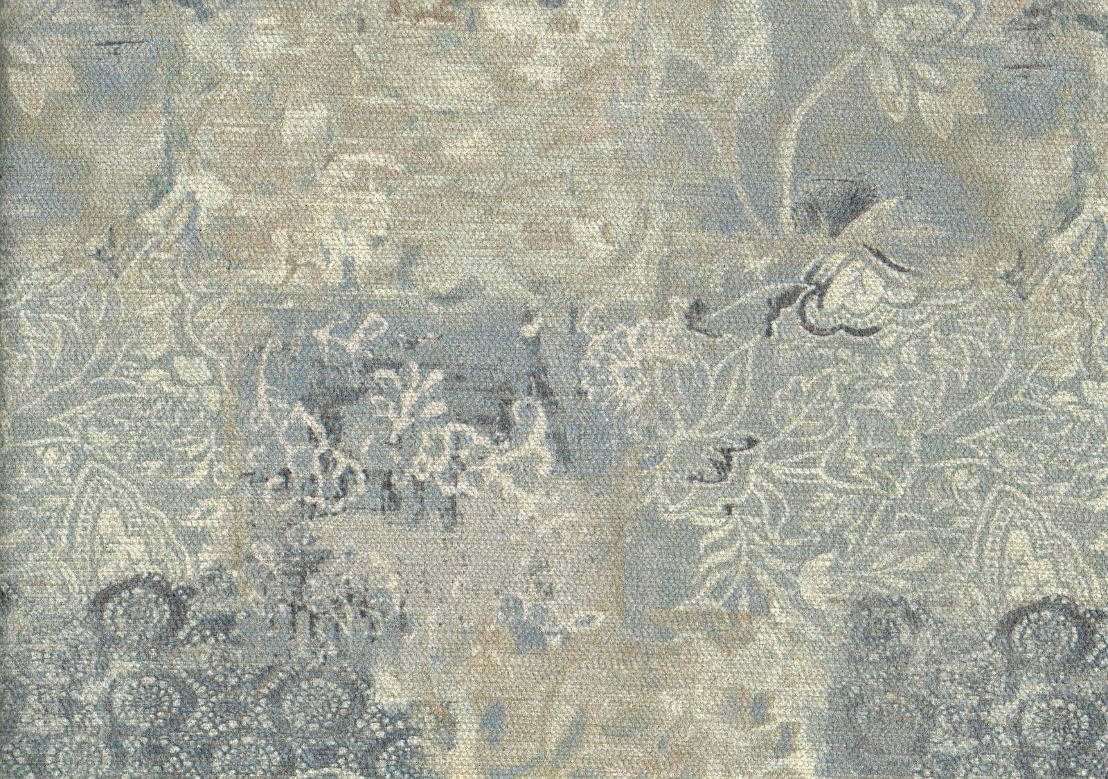 1 Sample David Rothchild Fabric Porcelain Sage  Aqua Gray Gold Drapery Uph