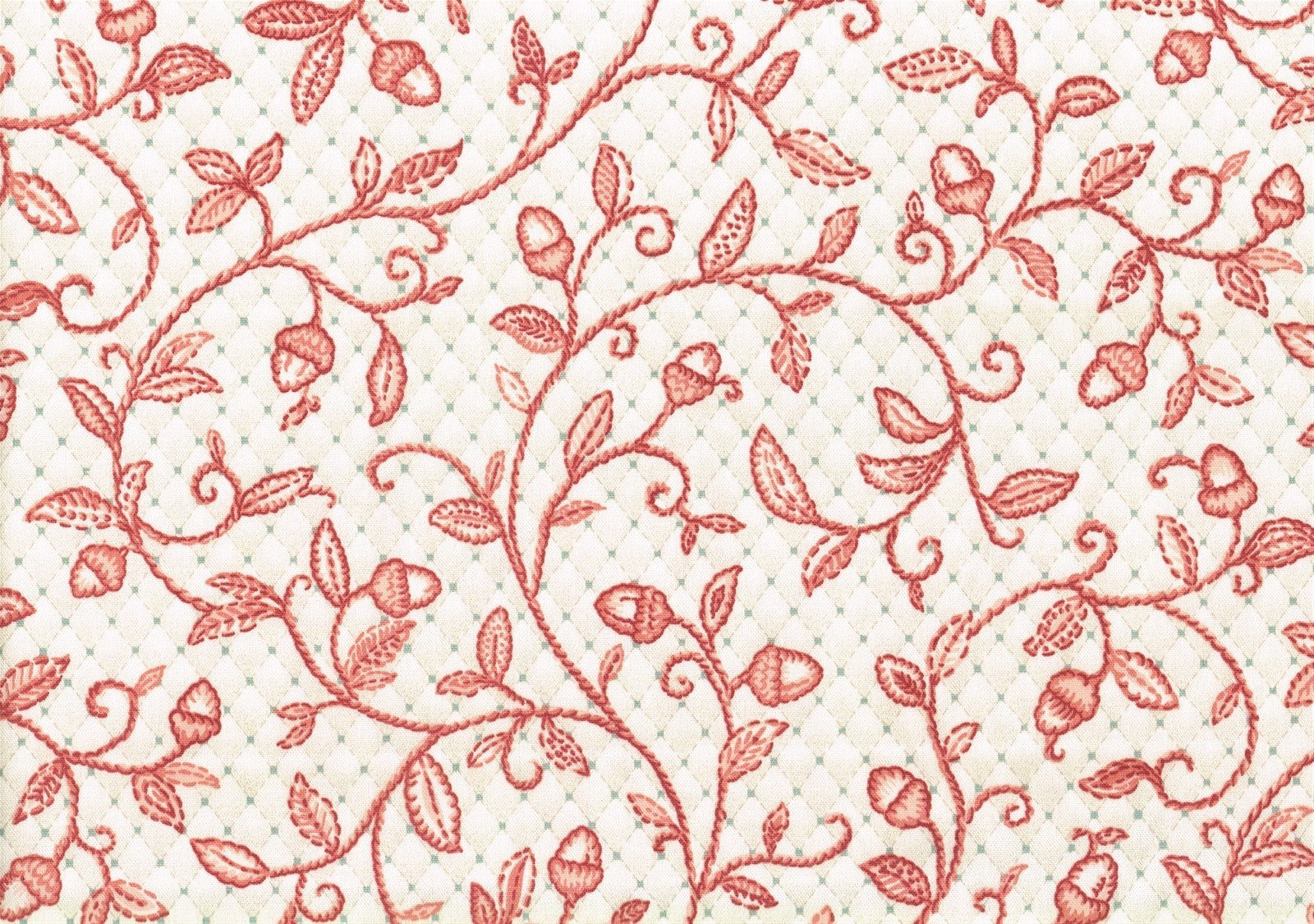 Concord Fabric Mara Muted Red Blue Off White   Cotton Drapery Upholstery 