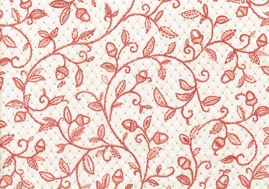 Concord Fabric Mara Muted Red Blue Off White   Cotton Drapery Upholstery 